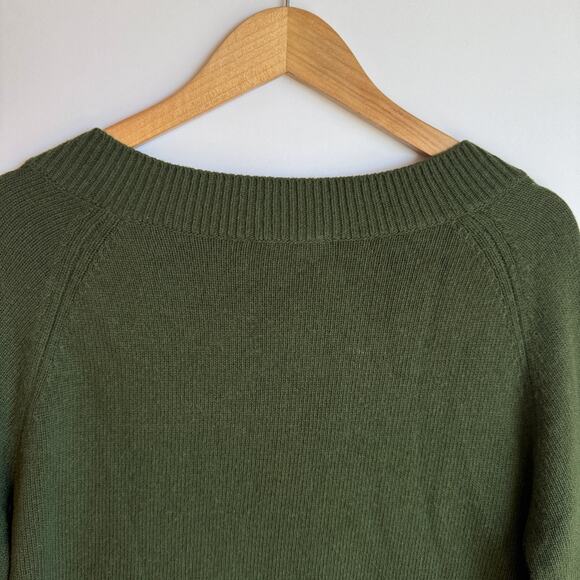 Robert Rodriguez V Neck Pullover Sweater Medium Green Black Lace Trim Wool Blend - Picture 6 of 16